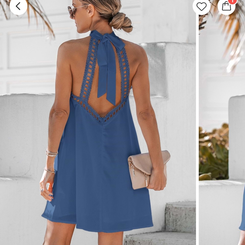 Cupshe Blue Halter Mini Dress